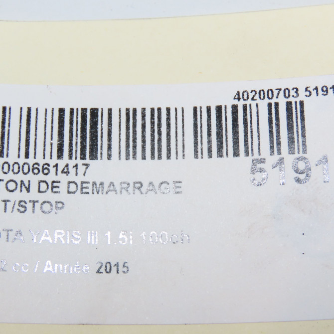 occasion TOYOTA YARIS III Phase 2 06-2014->... 1.5i 100ch hybride 6