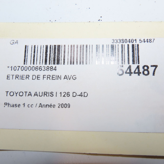 Etrier de frein avant gauche occasion TOYOTA AURIS I Phase 1 03-2007->03-2010 126 D-4D 4775002341 6