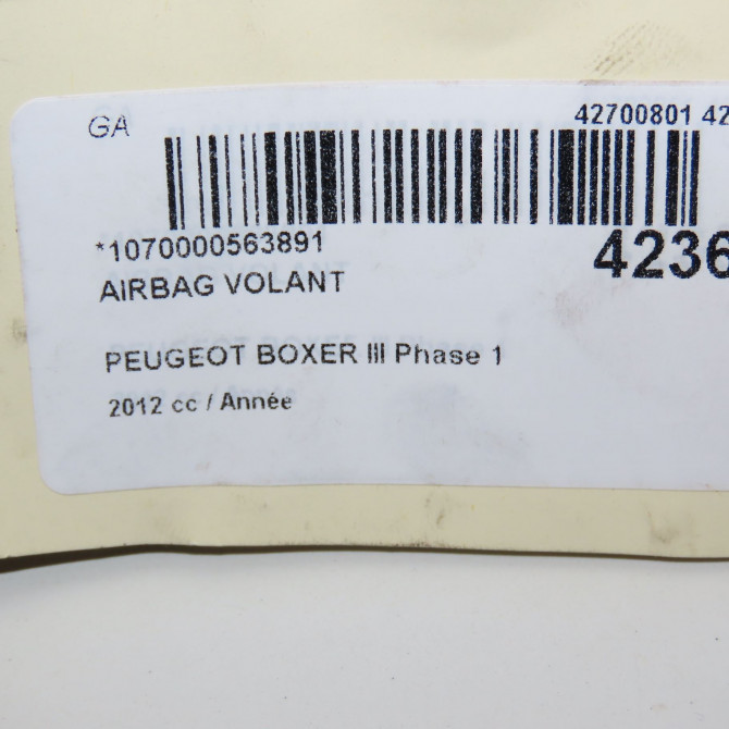 Airbag volant occasion PEUGEOT BOXER III Phase 1 06-2006->... 1659791880 5