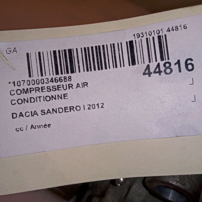 Compresseur air conditionne occasion DACIA SANDERO I 8200840899 5