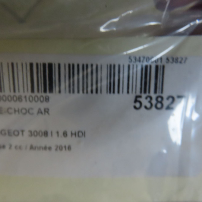 Pare-choc arrière occasion PEUGEOT 3008 I Phase 2 11-2013->... 1.6 HDI 120ch 7410JP 8