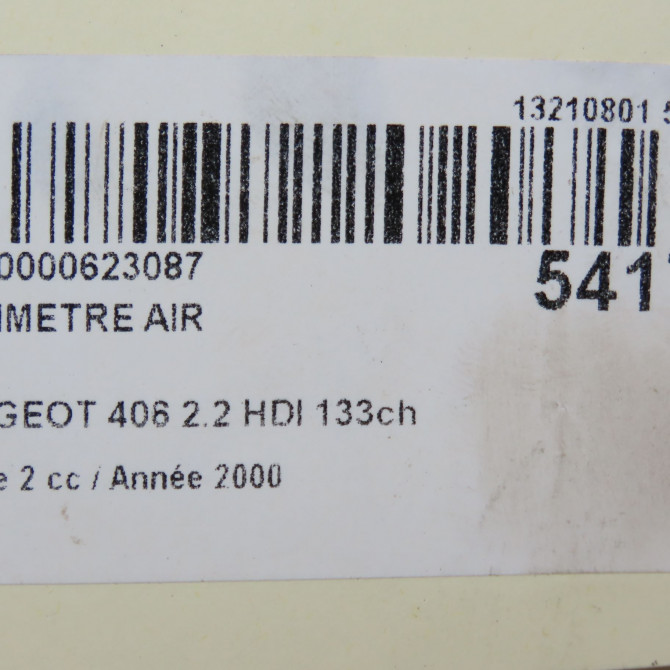 Debimetre air occasion PEUGEOT 406 Phase 2 04-1999->04-2004 2.2 HDI 133ch 1920AG 7