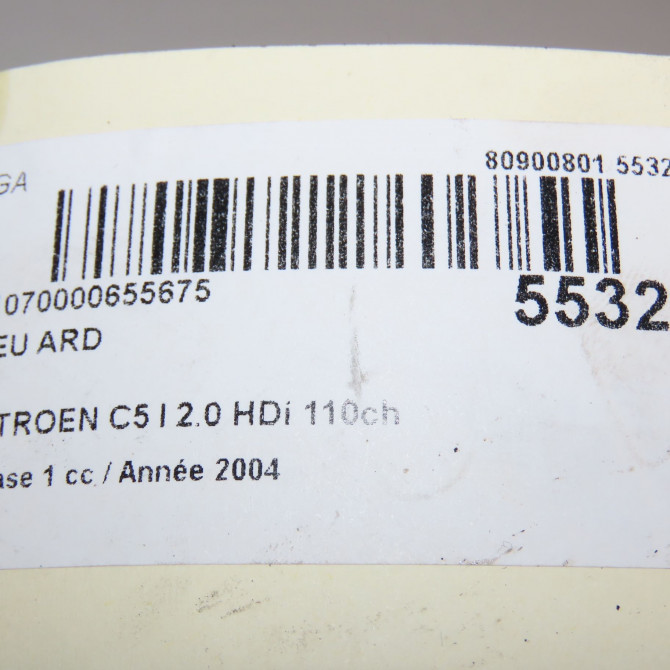 Feu arrière droit occasion CITROEN C5 I Phase 1 03-2001->09-2004 2.0 HDi 110ch 6351S2 7