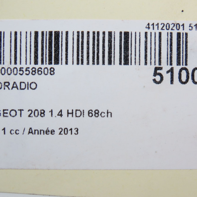 Autoradio occasion PEUGEOT 208 208 Phase 1 2012-03-01->2015-09-30 1.4 HDI 68ch 1608759480 8