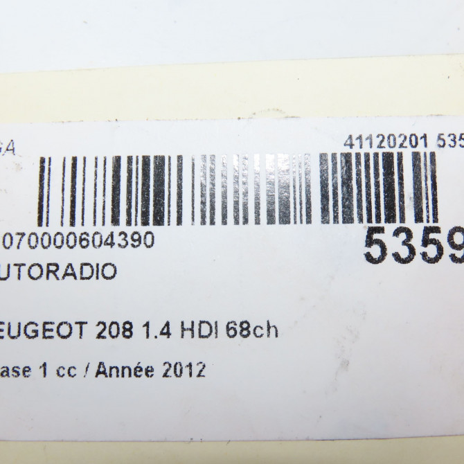 Autoradio occasion PEUGEOT 208 208 Phase 1 2012-03-01->2015-09-30 1.4 HDI 68ch 1608759480 8