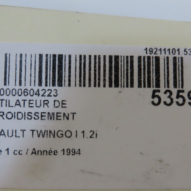 Ventilateur de refroidissement occasion RENAULT TWINGO I Phase 1 04-1993->08-1998 1.2i 55ch 7701036722 5