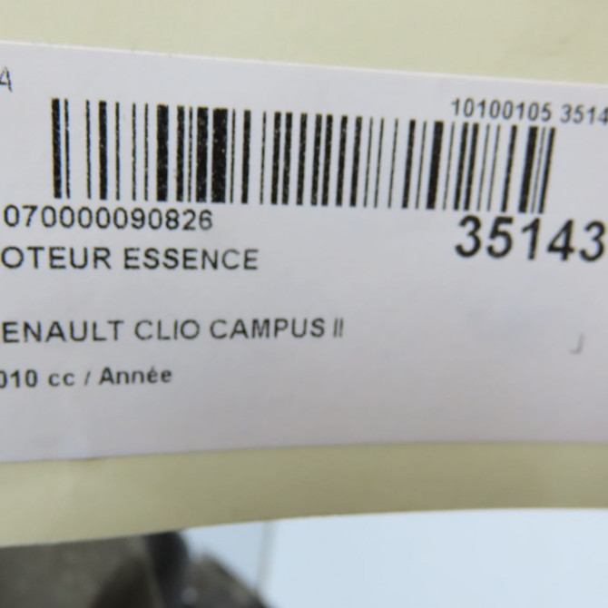 Moteur essence occasion RENAULT CLIO CAMPUS II Phase 2 07-2009->12-2012 6