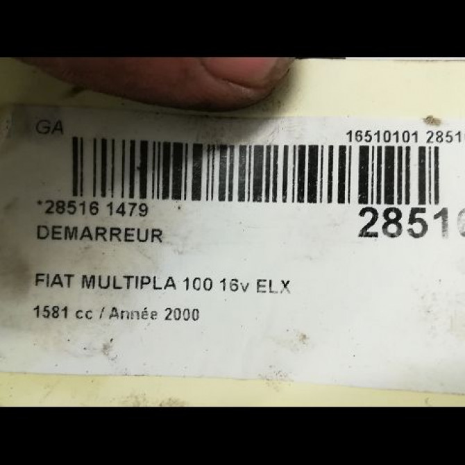 Démarreur occasion FIAT MULTIPLA Phase 1 01-1999->09-2004 51832956 5