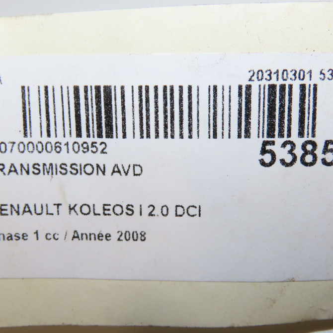 Transmission avant droite occasion RENAULT KOLEOS I Phase 1 06-2008->12-2011 2.0 DCI 150ch 383000871R 6