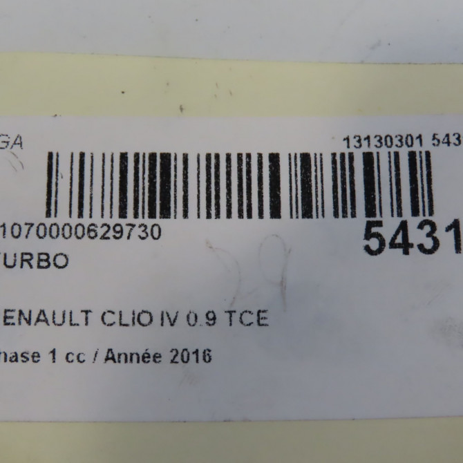 Turbo occasion RENAULT CLIO IV Phase 1 07-2012->... 0.9 TCE 90ch 7