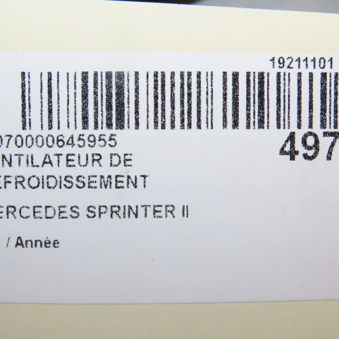 Ventilateur de refroidissement occasion MERCEDES SPRINTER II 5