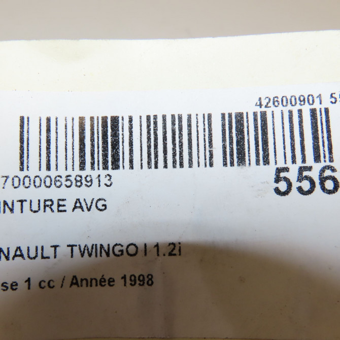 Ceinture avant gauche occasion RENAULT TWINGO I Phase 1 04-1993->08-1998 1.2i 60ch 7701206114 7