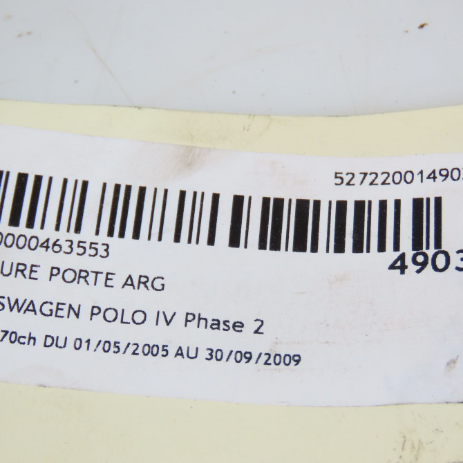 Ceinture avant gauche occasion VOLKSWAGEN POLO IV Phase 2 05-2005->09-2009 1.4 TDI 70ch 6Q4857705MRAA 4