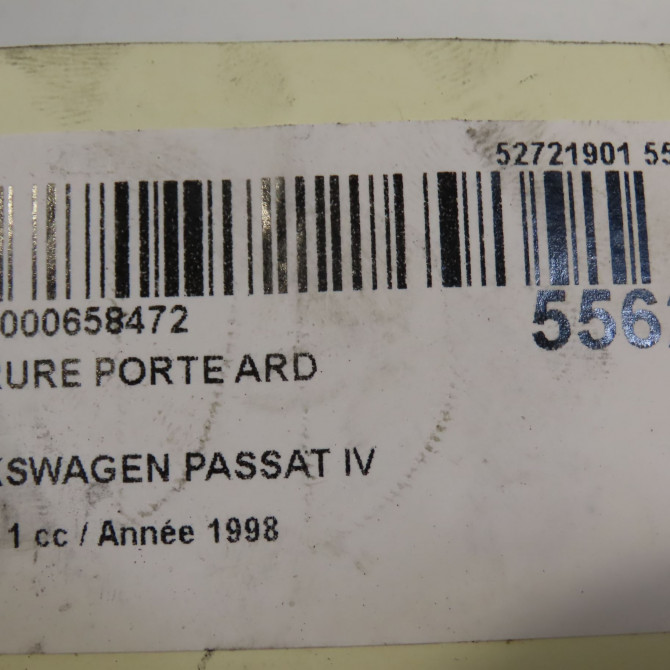 Serrure porte ard occasion VOLKSWAGEN PASSAT IV Phase 1 10-1996->10-2000 1.9 TDI 110ch 3B4839016A 6