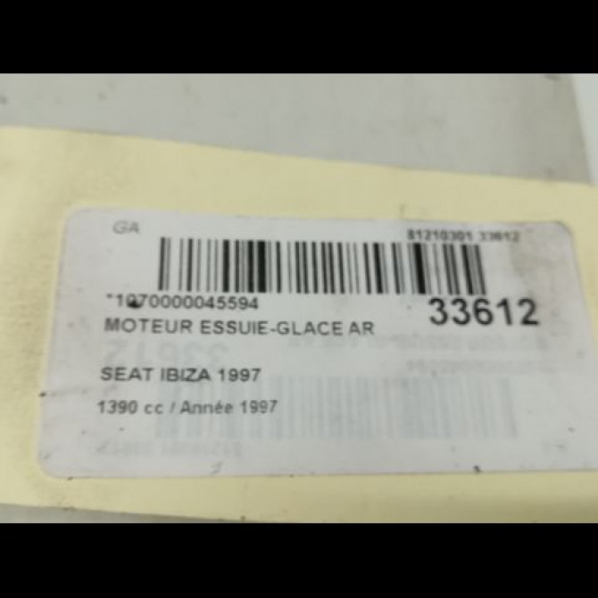 Moteur essuie-glace arrière occasion SEAT IBIZA II Phase 2 05-1996->09-1999 1.4 5
