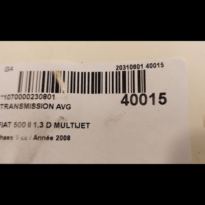 Transmission avant gauche occasion FIAT 500 II 500 II Phase 1 2007-07-01->2016-03-31 1.3 D MULTIJET 16v 75ch 51955482 4