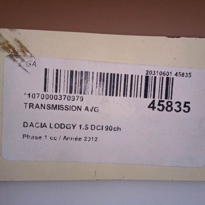 Transmission avant gauche occasion DACIA LODGY Phase 1 01-2012->... 1.5 DCI 90ch 391012870R 3