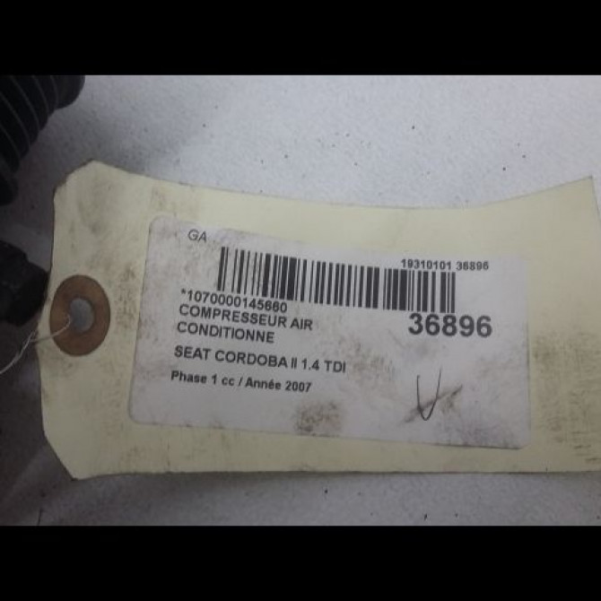 Compresseur air conditionne occasion SEAT CORDOBA II Phase 1 10-2002->05-2009 1.4 TDI 70ch 6Q0820808F 4