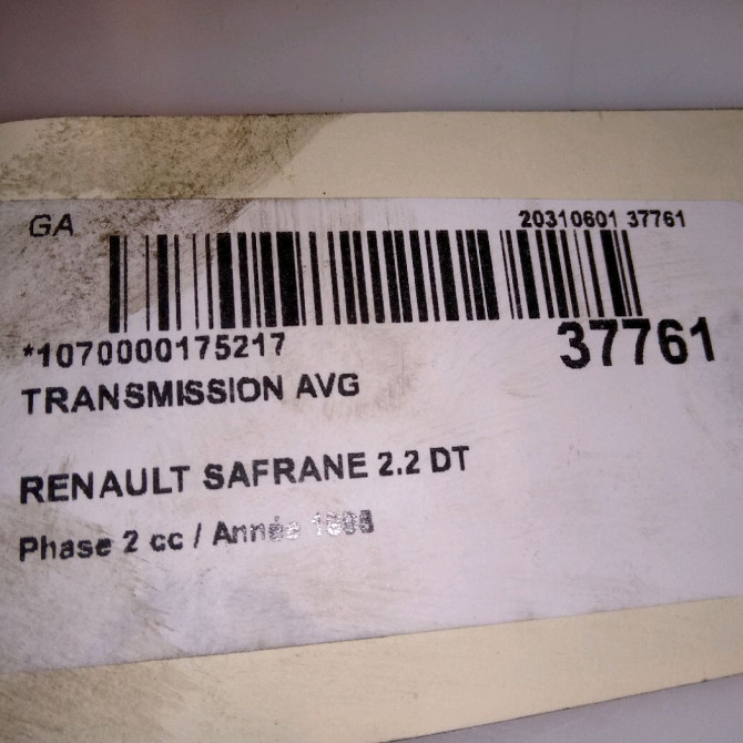 Transmission avant gauche occasion RENAULT SAFRANE Phase 2 09-1996->08-2000 2.2 DT 7701352907 3