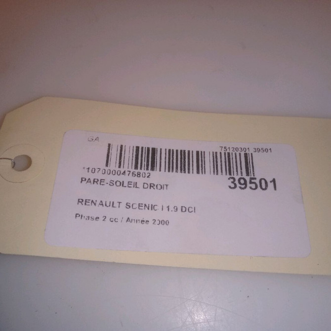 Pare-soleil droit occasion RENAULT SCENIC I Phase 2 08-1999->06-2003 1.9 DCI 100ch 8200068820 4