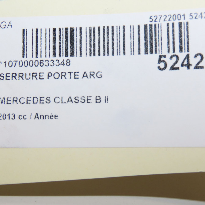 Serrure porte arg occasion MERCEDES CLASSE B II Phase 1 09-2011->12-2014 2047302735 5