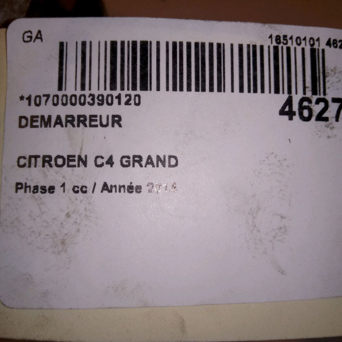Démarreur occasion CITROEN C4 GRAND PICASSO II Phase 1 04-2013->... 1.6 e-HDi 115ch 5802AE 6