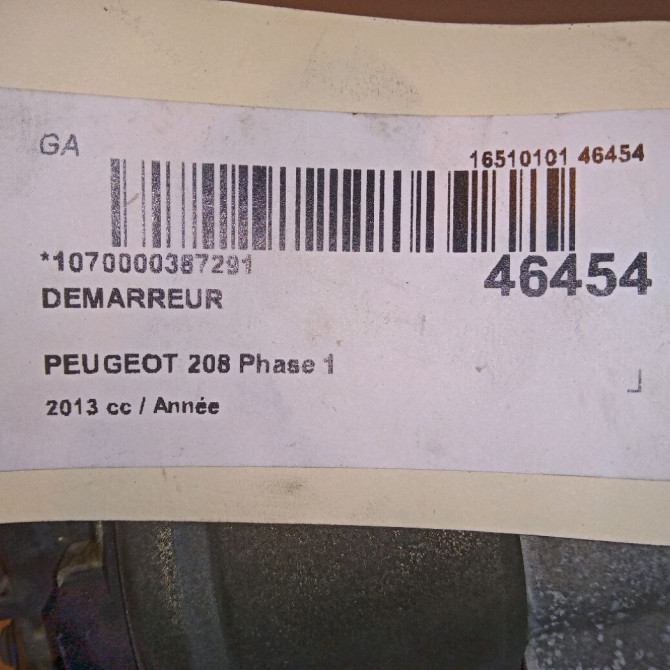 Démarreur occasion PEUGEOT 208 208 Phase 1 2012-03-01->2015-09-30 5802AE 6