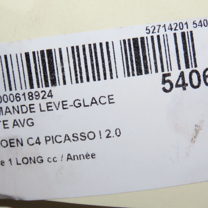 Commande lève-glace porte avant gauche occasion CITROEN C4 PICASSO I Phase 1 04-1995->04-1999 2.0 HDI 138ch 6554YC 5