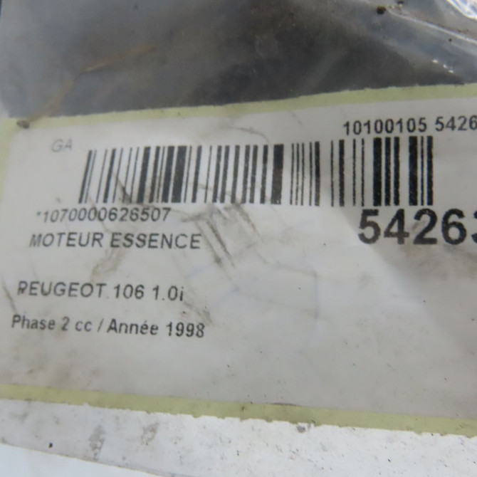 Moteur essence occasion PEUGEOT 106 Phase 2 04-1996->09-2003 1.0i 1353Z 7