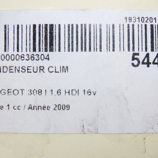 Condenseur clim occasion PEUGEOT 308 I Phase 1 09-2007->03-2011 1.6 HDI 16v 90ch 6455GH 5