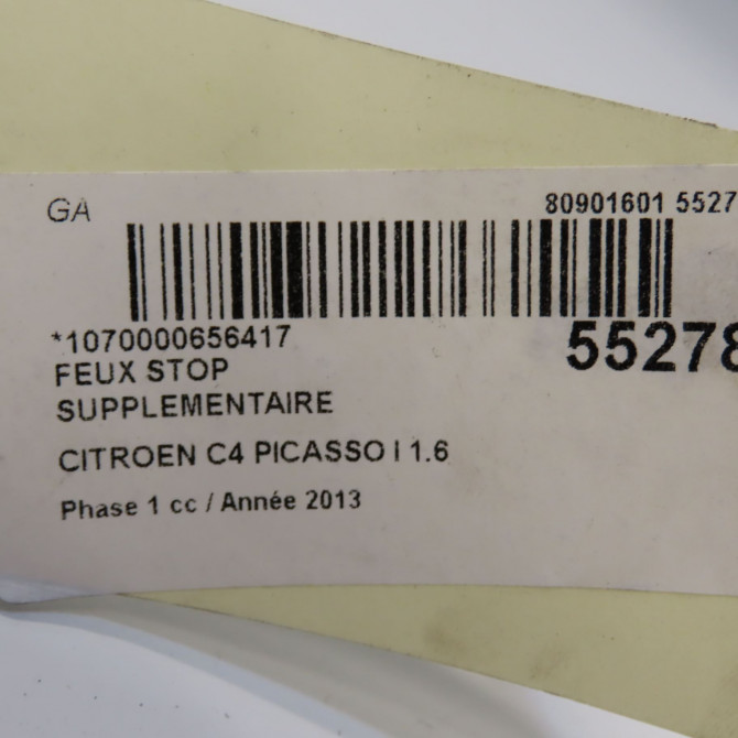 Feux stop supplementaire occasion CITROEN C4 PICASSO I Phase 1 01-2007->10-2013 1.6 HDi 16v 110ch 6351HT 5