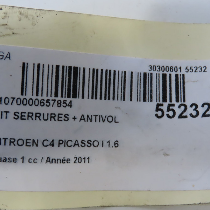 Kit serrures + antivol occasion CITROEN C4 PICASSO I Phase 1 01-2007->10-2013 1.6 HDi 8v 110ch 1609125180 5