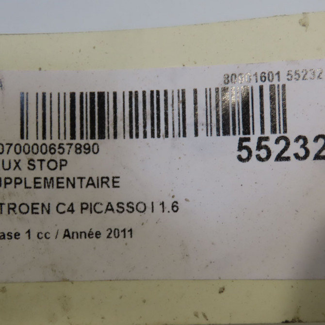 Feux stop supplementaire occasion CITROEN C4 PICASSO I Phase 1 01-2007->10-2013 1.6 HDi 8v 110ch 6351HT 5