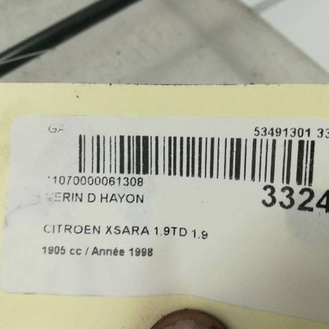 Verin droit hayon occasion CITROEN XSARA Phase 1 02-1998->09-2000 1.9 TD 8731E4 2