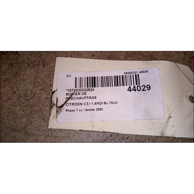 Boitier de préchauffage occasion CITROEN C3 I Phase 1 04-2002->10-2005 1.4HDI 8v 70ch 9645668680 4