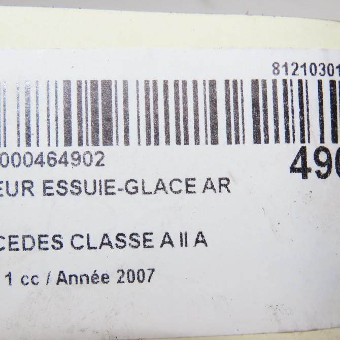 Moteur essuie-glace arrière occasion MERCEDES CLASSE A II Phase 1 12-2004->04-2008 A 160 CDI 1698201340 7