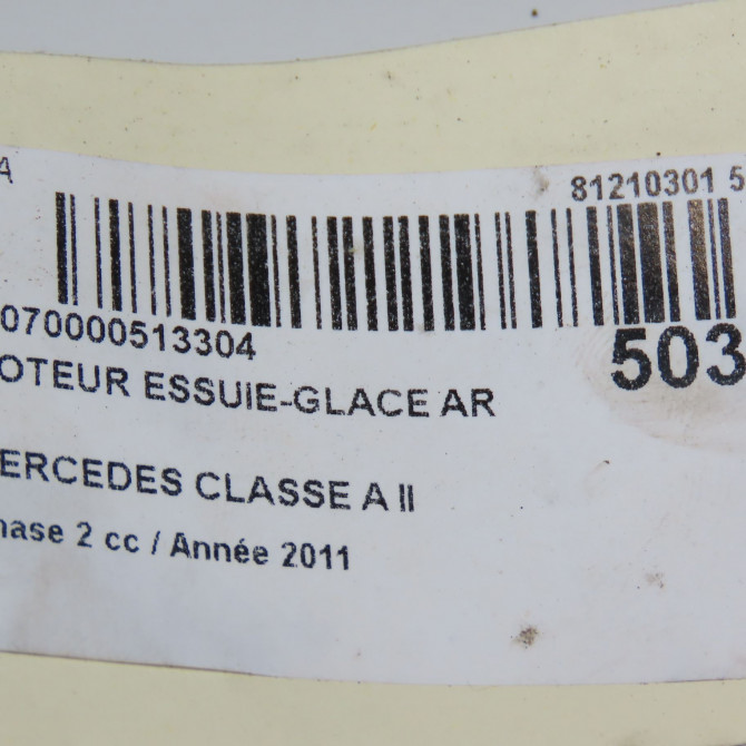 Moteur essuie-glace arrière occasion MERCEDES CLASSE A II Phase 2 04-2008->06-2012 A180 CDI 110ch 1698201340 7