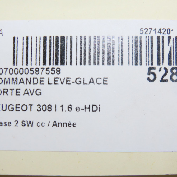 Commande lève-glace porte avant gauche occasion PEUGEOT 308 I Phase 1 04-1995->04-1999 1.6 e-HDi 112ch 649028 7