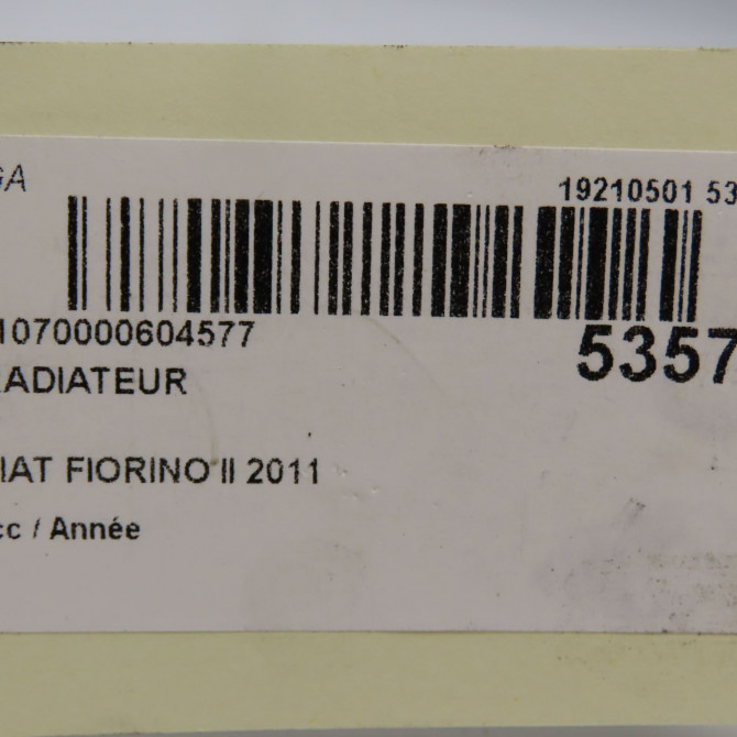 Radiateur occasion FIAT FIORINO III Phase 1 01-2008->... 1.3 MULTIJET 16v 95ch 51790636 5