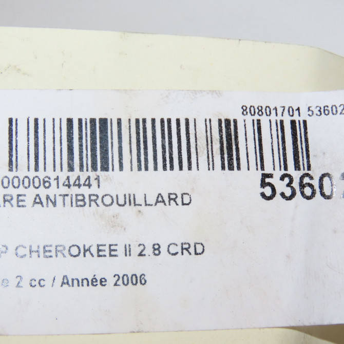 Phare antibrouillard avant droit occasion JEEP CHEROKEE II Phase 2 09-2004->12-2007 2.8 CRD 55156866AA 6