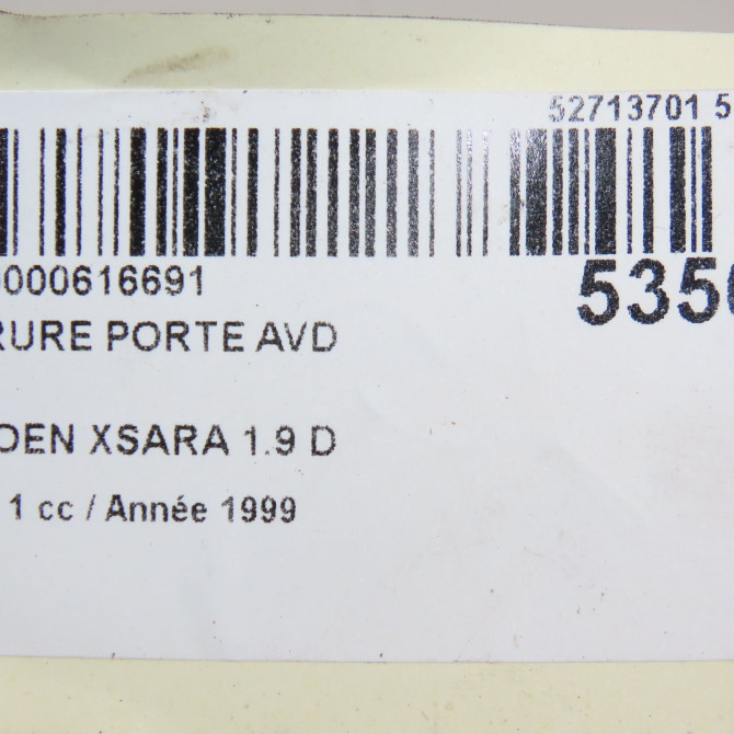 Serrure porte avd occasion CITROEN XSARA Phase 1 02-1998->09-2000 1.9 D 9136J2 5