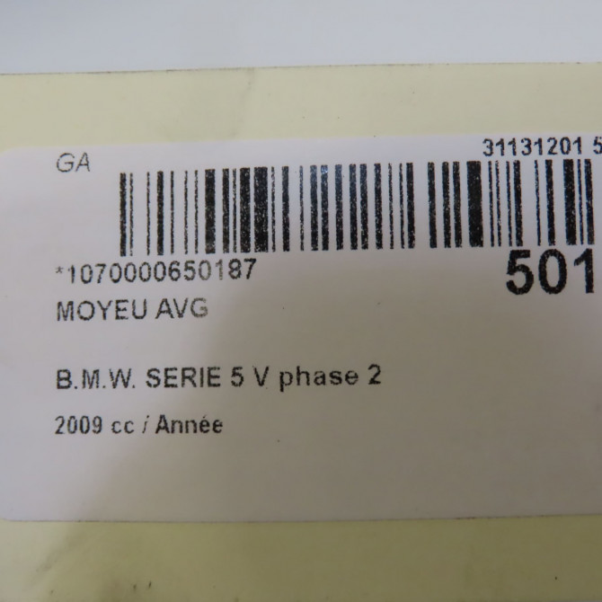 Moyeu avg occasion B.M.W. SERIE 5 V phase 2 TOURING 03-2007->05-2010 31226765601 4
