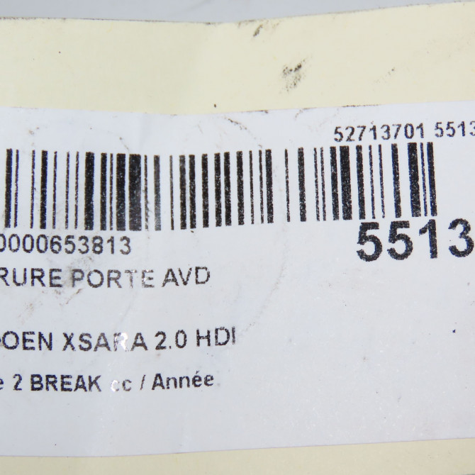 Serrure porte avd occasion CITROEN XSARA phase 2 BREAK 09-2000->12-2005 2.0 HDI 90ch 9136J2 5