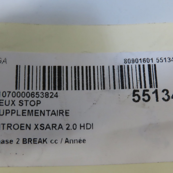 Feux stop supplementaire occasion CITROEN XSARA phase 2 BREAK 09-2000->12-2005 2.0 HDI 90ch 6351J7 6