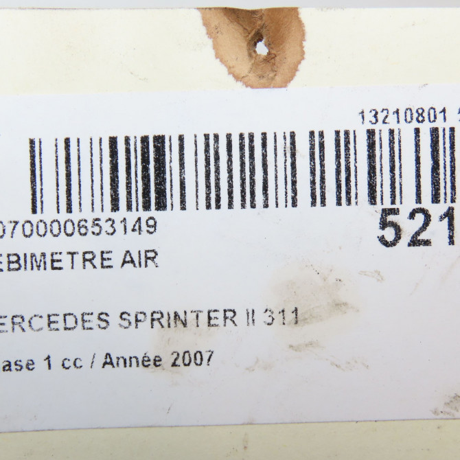 Debimetre air occasion MERCEDES SPRINTER II Phase 1 06-2006->... 311 CDI 109ch 943248 6