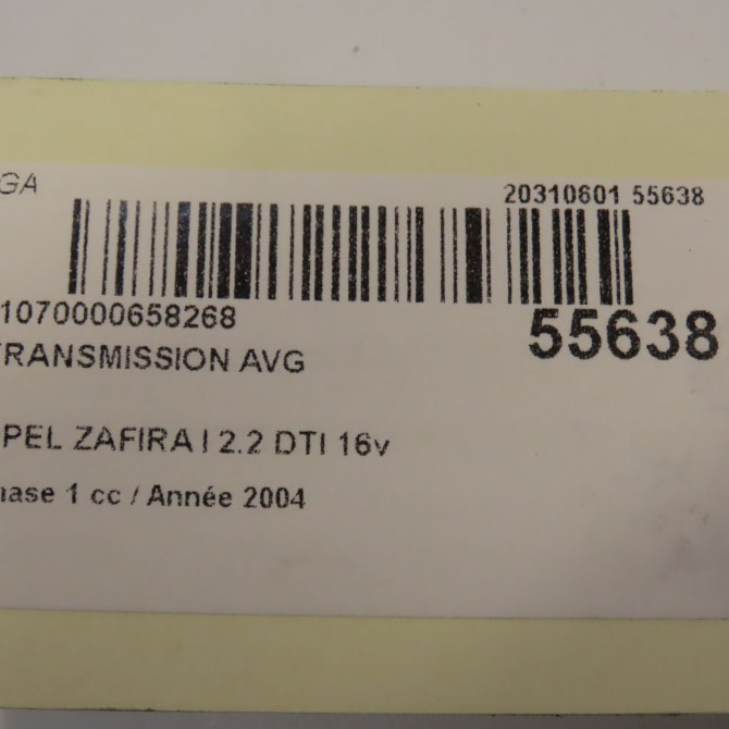 Transmission avant gauche occasion OPEL ZAFIRA I Phase 1 03-1999->07-2005 2.2 DTI 16v 125ch 93171792 5