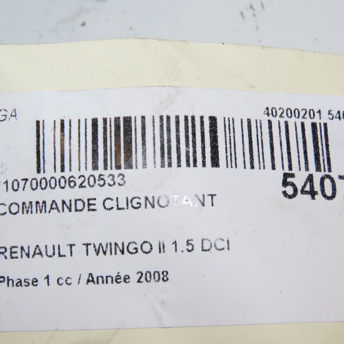 Commande clignotant occasion RENAULT TWINGO II Phase 1 06-2007->11-2011 1.5 DCI 65ch 7701072110 5