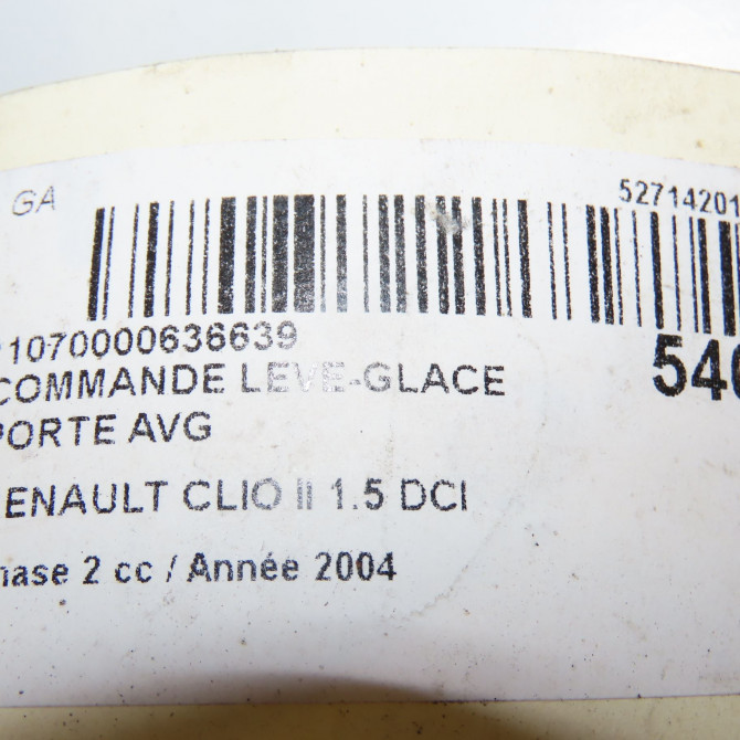Commande lève-glace porte avant gauche occasion RENAULT CLIO II Phase 2 06-2001->07-2006 1.5 DCI 80ch 8200060045 6