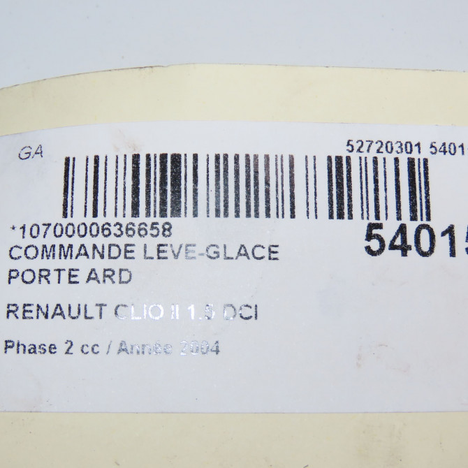 Commande leve-glace porte arrière droite occasion RENAULT CLIO II Phase 2 06-2001->07-2006 1.5 DCI 80ch 8200060045 4