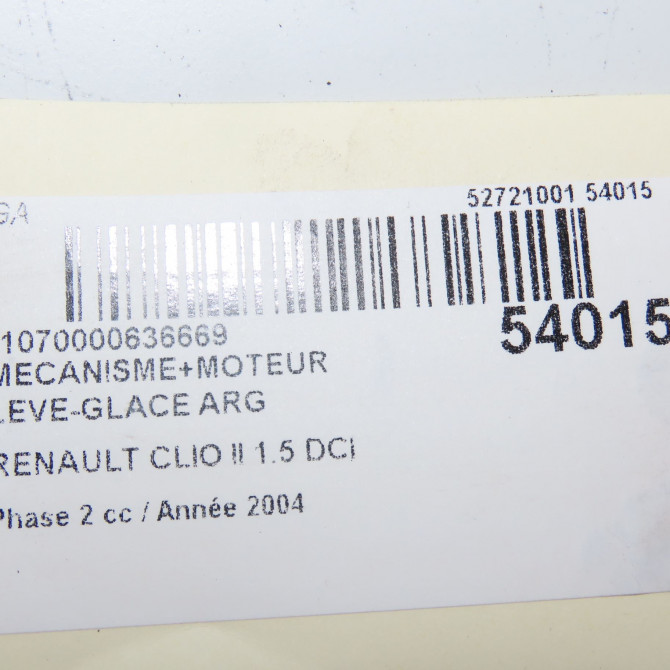 Mecanisme+moteur leve-glace arg occasion RENAULT CLIO II Phase 2 06-2001->07-2006 1.5 DCI 80ch 8200232508 7